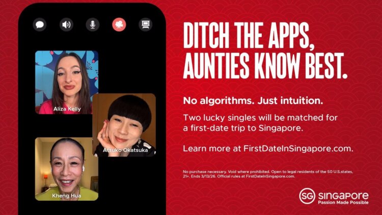 Singapore Tourism Board enlists celebrity “aunties” to match singles for a first date