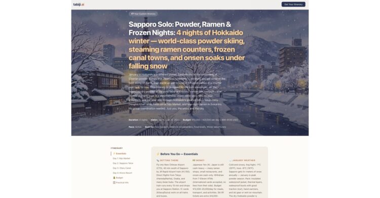 AI Travel Startup Tabiji Delivers Custom Itineraries With Zero Staff