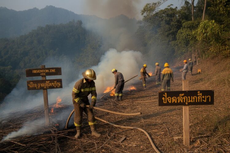 Thailand and laos launch massive cross-border firebreak campaign to combat transboundary haze that threatens chiang rai air quality, tourism, and travel experiences