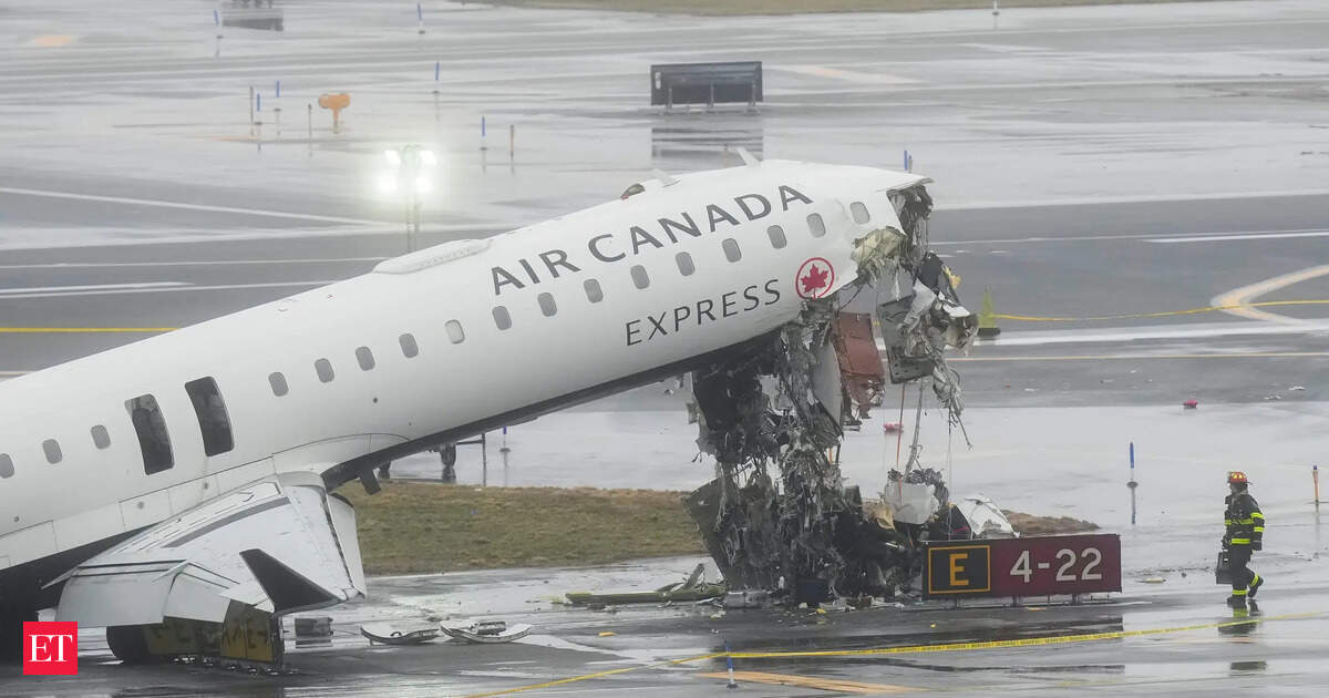 Watch: Chilling video of Air Canada Express flight colliding with fire truck at New York's LaGuardia...