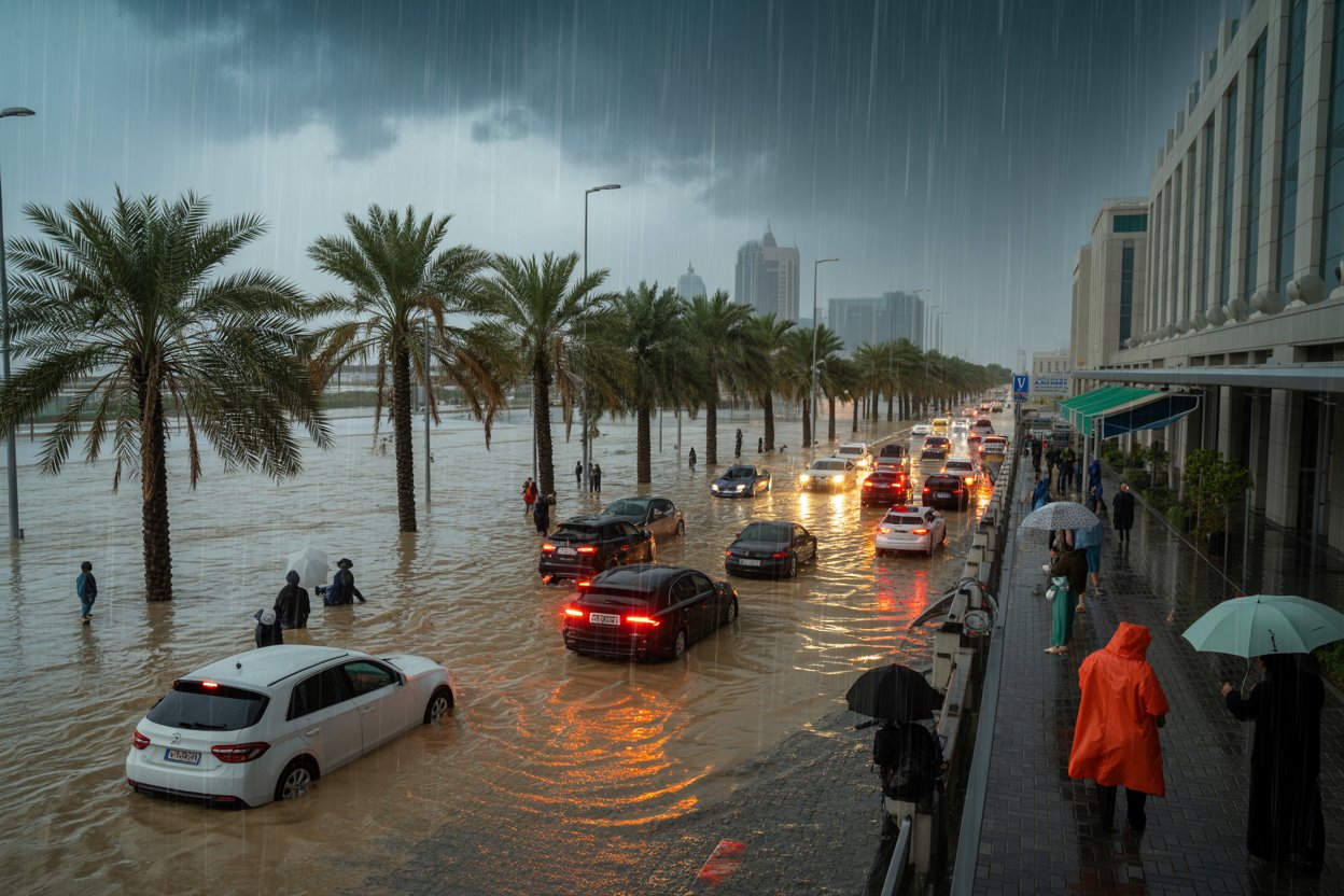 Ajman reels from rare storm as heavy rain and fierce winds trigger flooding, travel disruption and safety alerts across the uae&rsquo;s compact emirate.
