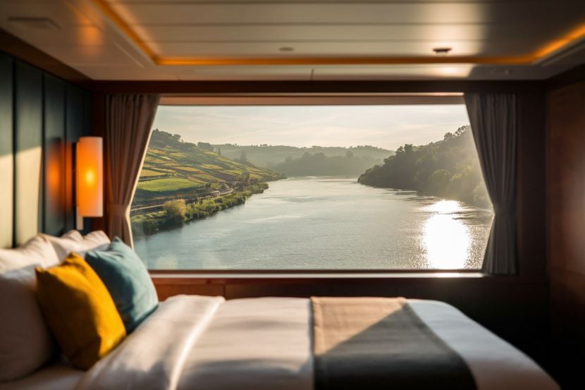 A stunning preview of the amadeus douro cabin, designed for comfort and luxury along portugal&rsquo;s douro river.