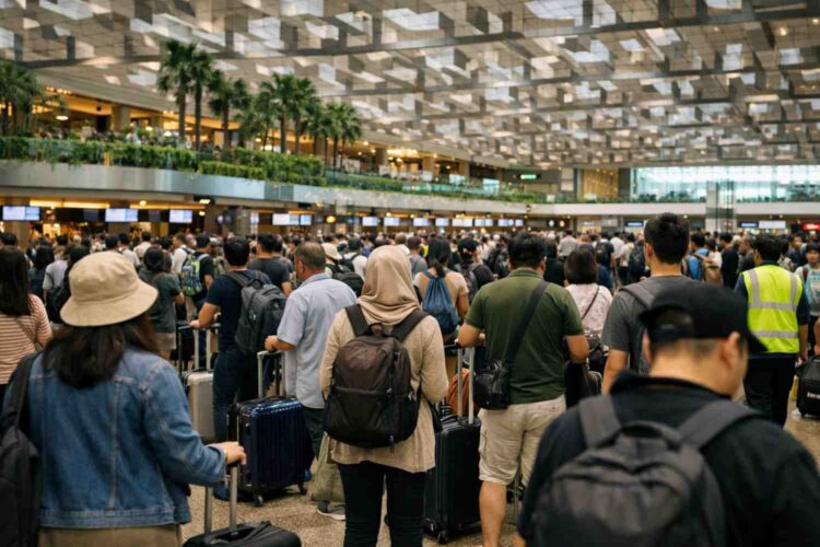 Image of a busy airport terminal