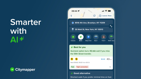 Citymapper Introduces AI-Powered Journey Planning