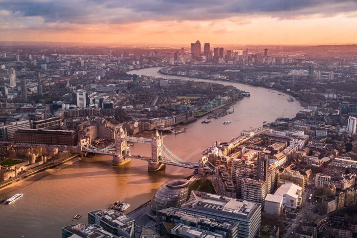 Aerial view of London
