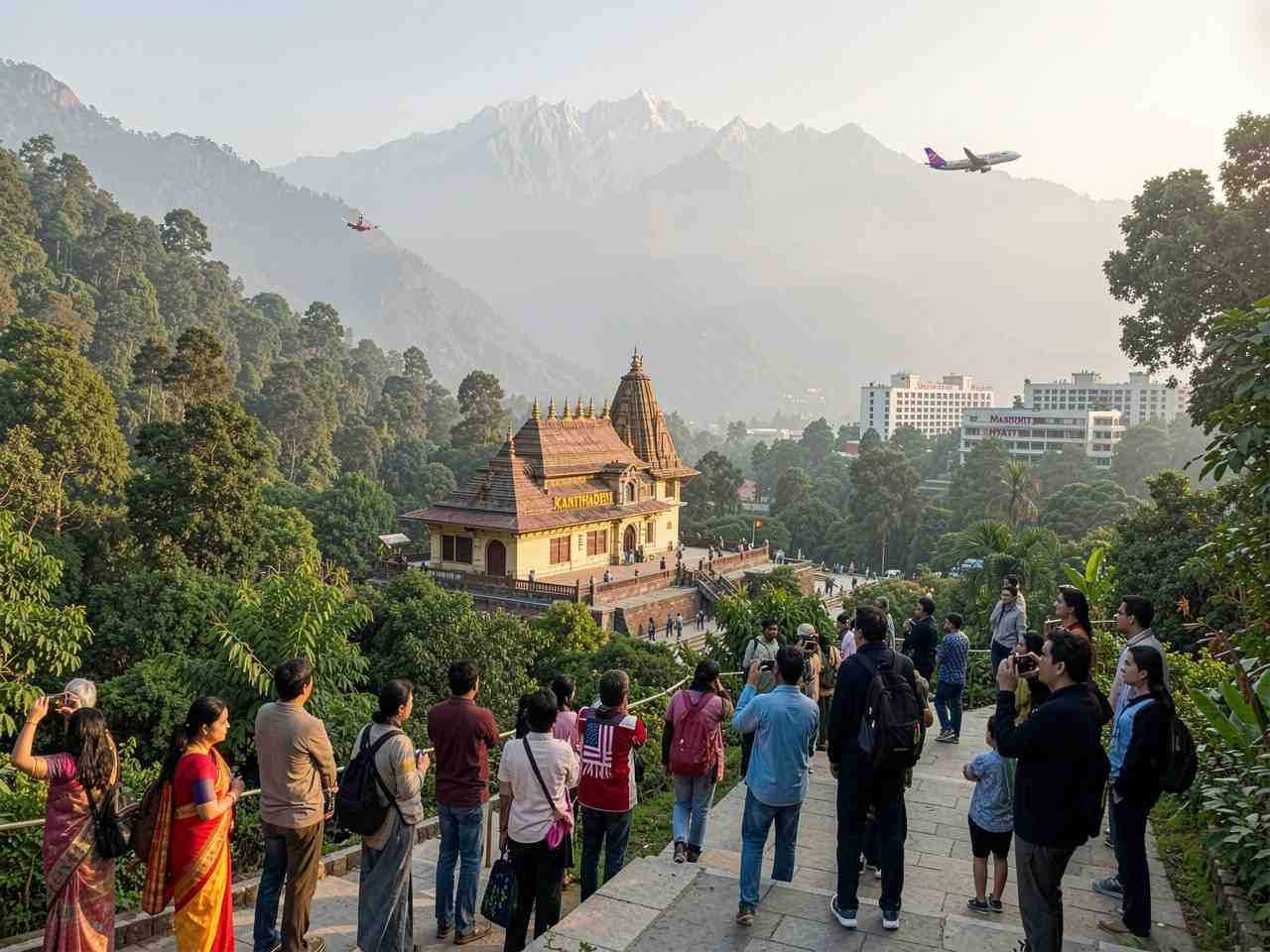 India, usa, uk, australia & china tourists flock to nepal&rsquo;s kanthadevi temple &mdash; air india, nepal airlines, emirates & singapore airlines see travel boom, marriott & hyatt hotels near pokhara sold out.