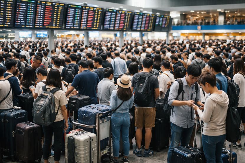 Hundreds of passengers left stranded as japan airlines, ana, korean air and jeju air face 538 delays and 55 cancellations, disrupting travel in tokyo, sapporo, fukuoka, kushiro and seoul