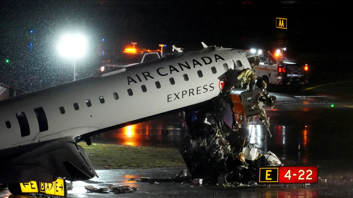 Aftermath of plane crash at LaGuardia Airport captured on video