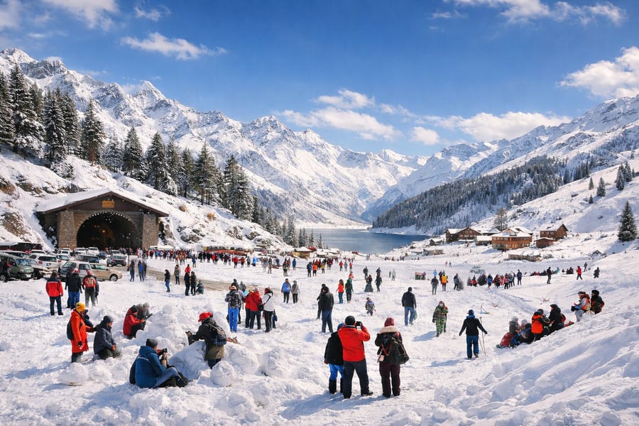 Manali’s Tourism Sector Set to Thrive After Recent Snowfall as Popular Spots See Increased Traffic -...