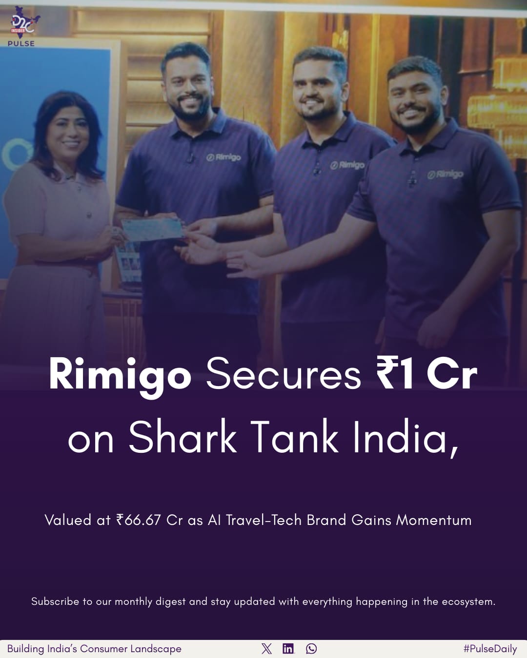 Rimigo Secures ₹1 Cr on Shark Tank India Season 5, Valued at ₹66.67 Cr as AI Travel-Tech Brand Gains...