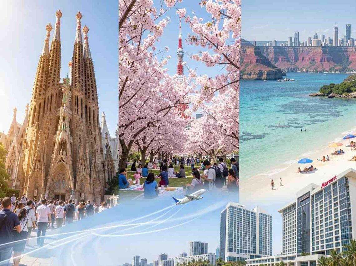 Spain and Japan travel connection, representing European to Asian travel routes