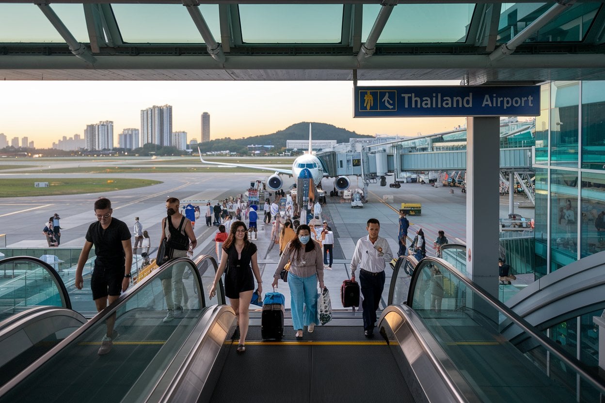 Thailand airlines benefit from middle east airspace closures increasing direct flights to europe & beyond driving demand for tourism & business growth.