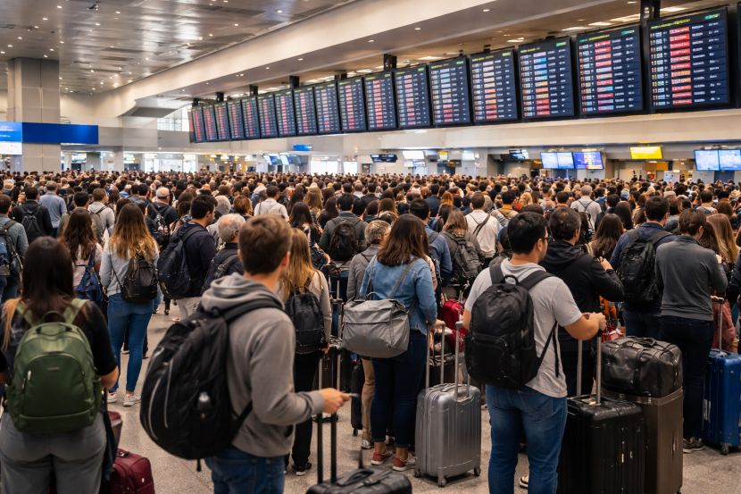 Hundreds of travellers stranded at laguardia airport as 288 delays and 59 cancellations disrupt flights to cities like miami, chicago, washington d. C. , toronto and major us cities