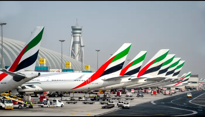 Dubai International Airport records just 20 flights, down from over 1,200