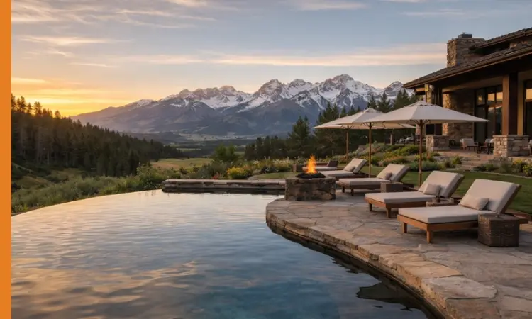 Luxury mountain resort with scenic landscape illustrating the shift toward high-end domestic travel destinations