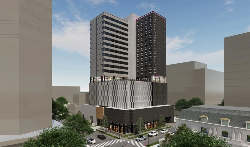 Rendering of the Dual-Branded AC Hotel and Moxy Hotel in Dallas