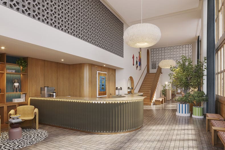 Elegant hotel reception area reflecting lima’s artistic energy and creative spir.