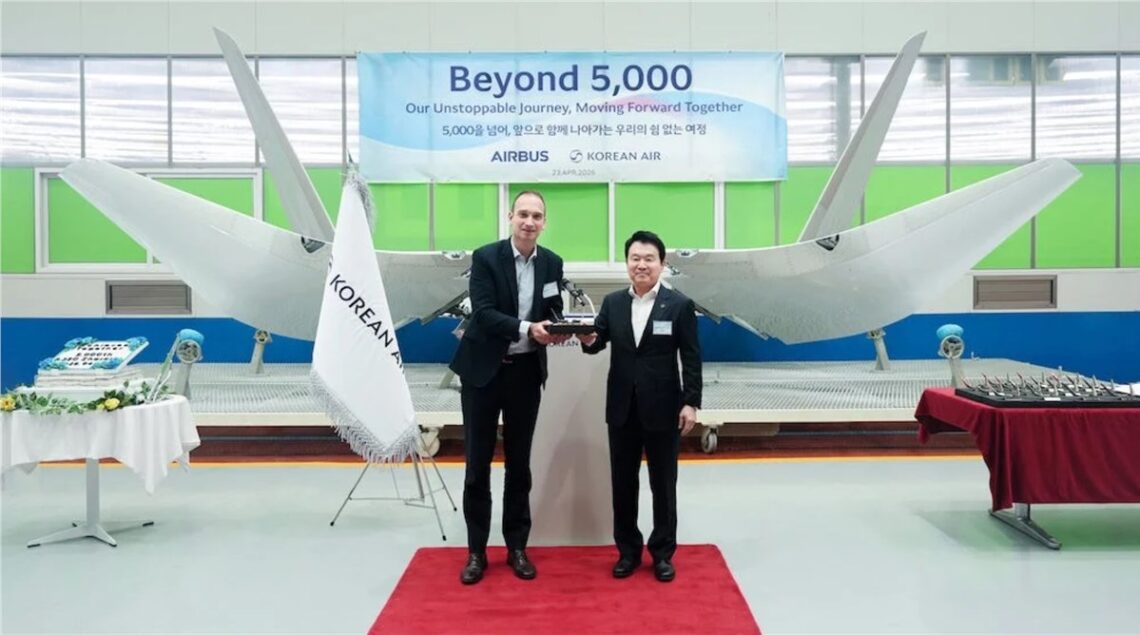 Korean Air Delivers 5,000 Airbus A320 Sharklets