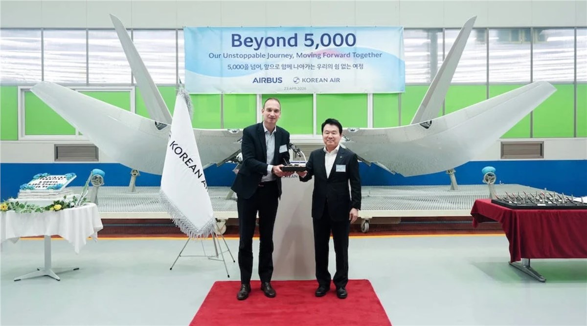 Korean Air Delivers 5,000 Airbus A320 Sharklets