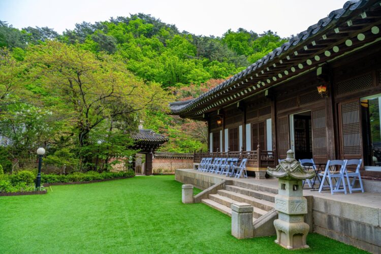 Seonungak, a Korean traditional house whose iconic stone-walled path is featured in the tvN drama