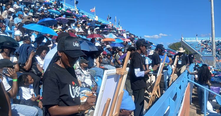 Artists in Botswana capture World Athletics Relays through live painting