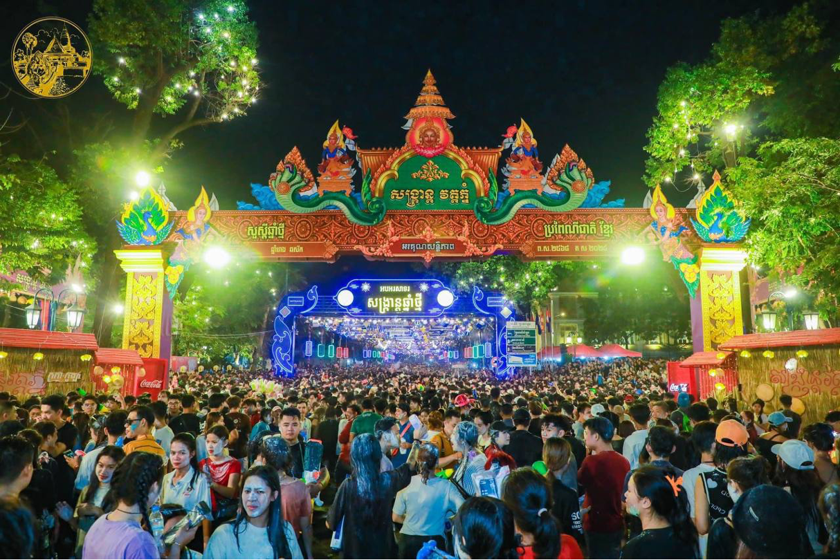 Domestic and international guests enjoy last month’s Khmer New Year festivities in Phnom Penh. Supplied