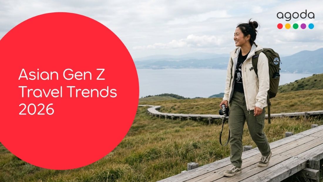 Young woman exploring scenic outdoor landscape for travel trends 2026.