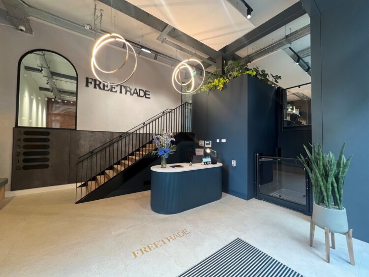 Reception area of a modern office building