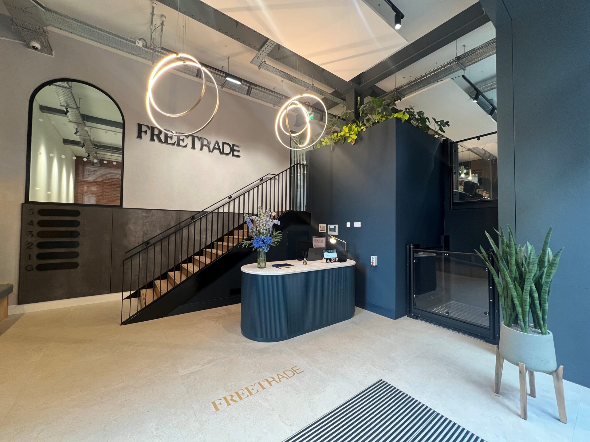 Reception area of a modern office building