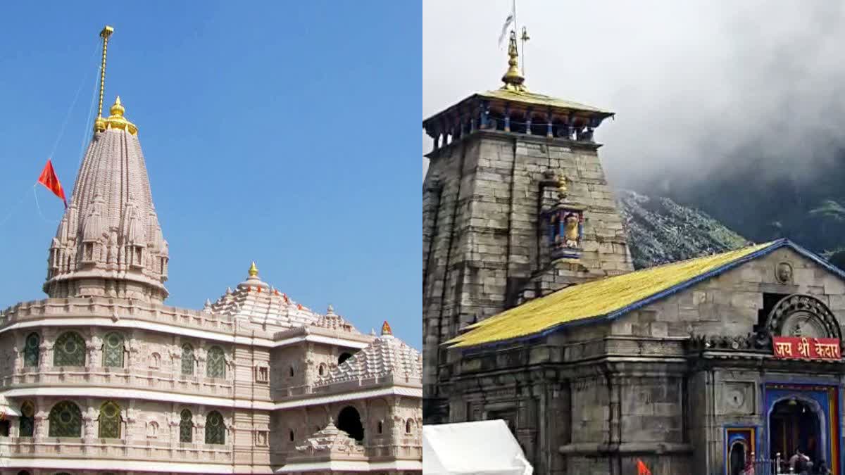 Temples at Ayodhya (L) and Kedarnath