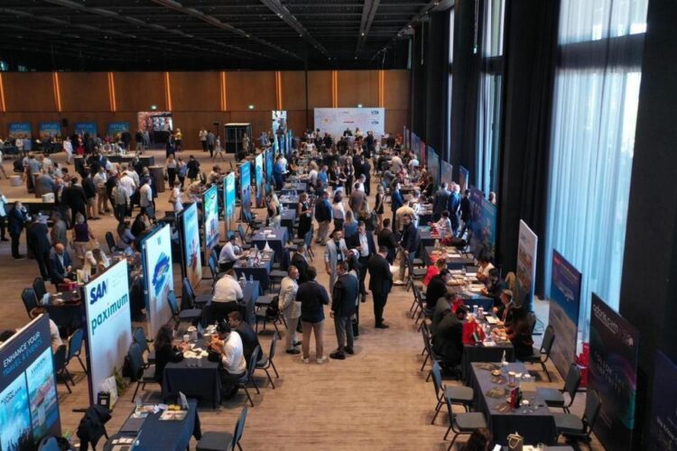 Participants engage in business-to-business meetings during a previous edition of GlobeMeets. (Courtesy of GlobeMeets)