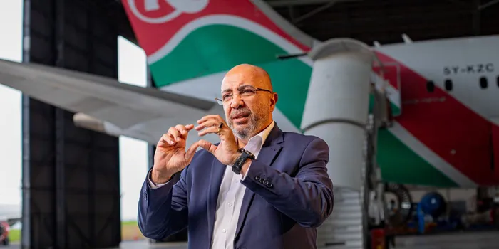 Acting Kenya Airways CEO George Kamal responding to a question in an interview, March 2026.