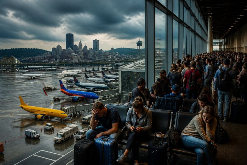 Travel chaos strikes pittsburgh as spirit, allegiant, delta, and american airlines face 21 delays and 3 cancellations impacting passengers from new york, chicago, los angeles and other us cities